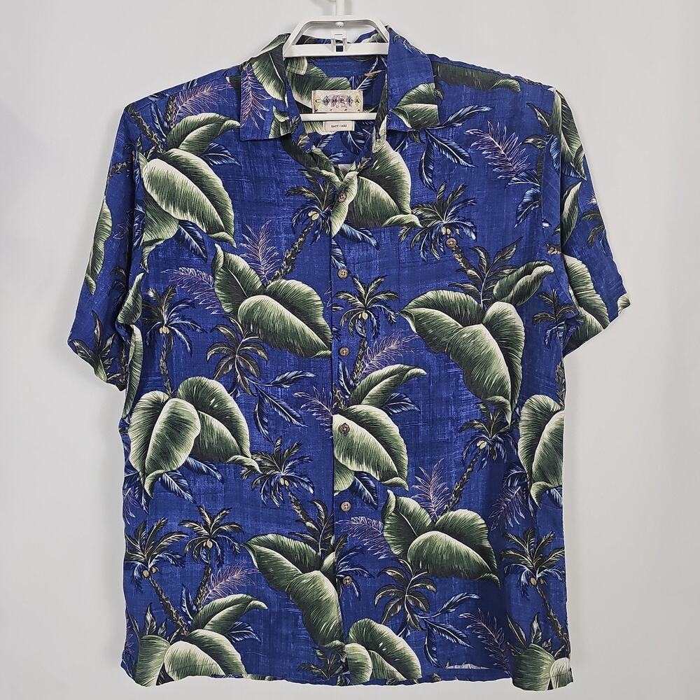 Lot of 2 Campia Moda Mens L Hawaiian Shirts 100% Rayon Short Sleeve Tropical